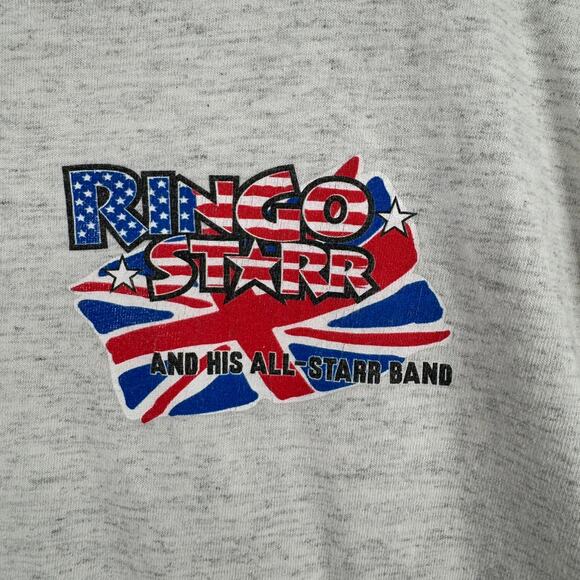 Vintage 90s Ringo Starr and His All Starr Band T-Shirt Mens XL Gray Rock - Picture 3 of 9
